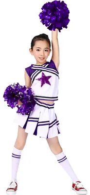 Obrázok produktu pre Univerzálna súprava pre cheerleaderky – fialová, s pom-pomy a ponožkami