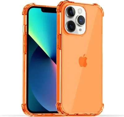 Image de Smartphonica iPhone 11 Pro transparent
  housse en silicone antichoc avec bumper - Orange