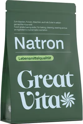 Produktbild von GreatVita Natron Pulver 800g | Lebensmittelqualität E500ii, Backpulver Backsoda