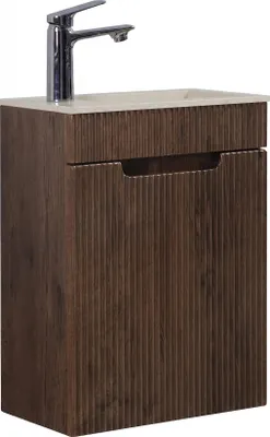 Immagine prodotto di Badplaats Mobile Lavamani Thermis 40 x 22 cm - Noce Marrone - Mobile con Lavabo Beige