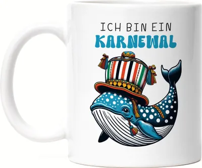 Produktbild von Ich bin ein Karnewal Tasse Weiß Karnevalsfeier Wal Fasnacht Jeck