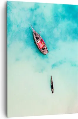 Produktbild von Bild auf Leinwand - Leinwandbild - Einteilig - Insel Boot Schiff Ozean - 70x100cm - Wand Bild - Wanddeko - Wandbilder - Leinwanddruck - Wanddekoration - Leinwand bilder - Wandbild - PA70x100-2923