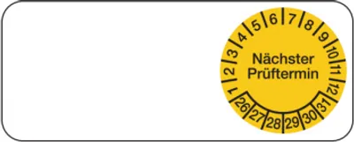 Produktbild von Dreifke® Aufkleber Kabelprüfplakette, Nächster Prüftermin, Gelb/Schwarz, Foli...