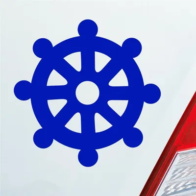 Produktbild von Auto Aufkleber Dharmachakra Buddha Rad Zeichen 10x10 cm Dunkelblau Sticker Heckscheibenaufkleber