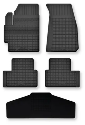 Image de Tapis de sol en caoutchouc + tunnel pour Mitsubishi Outlander III 2012- (SUV) – 5 pièces, noirs, semi-universel, adapté