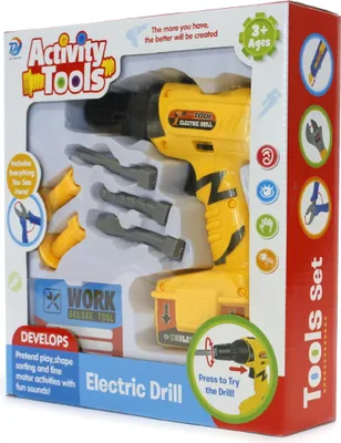 Produktbild von Kinder Bohrmaschine Batteriebetrieben Spielzeugwerkzeug Akkuschrauber Set Handwerker
