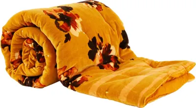 Produktbild von Samt-Steppdecke mit Blumenmuster