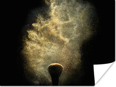 Produktbild von MuchoWow® Poster Goldpulver auf schwarzem Hintergrund 160x120 cm - Foto Plakat