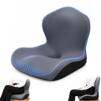 Image de Coussin ergonomique pour siège de bureau - Coussin orthopédique pour le coccyx et le soutien lombaire