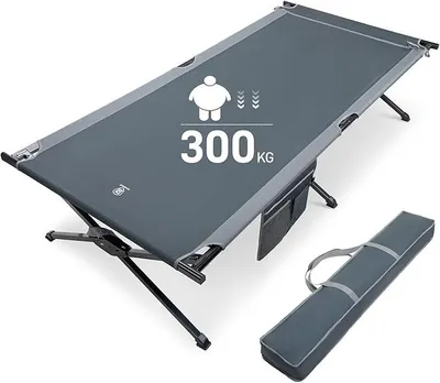 Image de Lit de camping pliable, 214 cm x 106 cm, capacité de 300 kg, lit pliable XXL, grand et large, lit de camping stable pour les voyages, utilisable en intérieur et en extérieur, idéal pour la plage et le jardin
