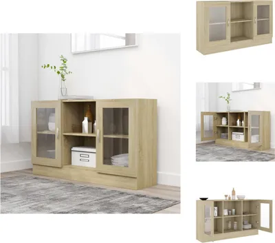 Produktbild von vidaXL Vitrinenschrank Sonoma-Eiche 120x30,5x70 cm Holzwerkstoff -  Sideboards