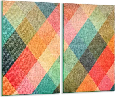 Produktbild von Herdabdeckplatten 2 teilig 30x52 Glaskeramikkochfeld Abdeckung Glas Bunt