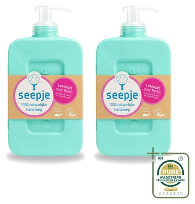 Productafbeelding van 2 x Seepje handzeep - Lavendel en tonkaboon - 300 ml - Voordeelverpakking - 2 stuks