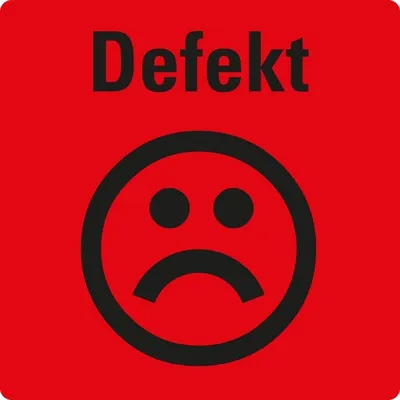 Produktbild von Dreifke® Aufkleber I Organisationsetikett Defekt, rot, Haftpapier, ablösbar, ...