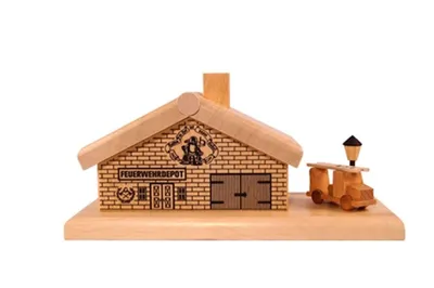 Produktbild von Räucherhaus Feuerwehrhaus HxBxT 7x17x7,5cm NEU