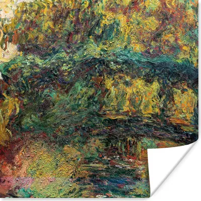 Produktbild von MuchoWow® Poster Die japanische Brücke - Claude Monet 50x50 cm - Wohnzimmerdekoration