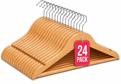 Imagen del producto de Perchas de Madera Infantil Natural Pack 24 COM-FORT HOUSE