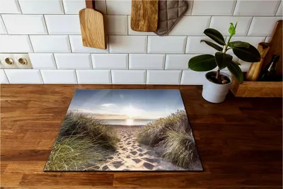 Produktbild von Herdabdeckplatte & Spritzschutz aus Echtglas | Für Herd-Kochfelder | 60x52 cm