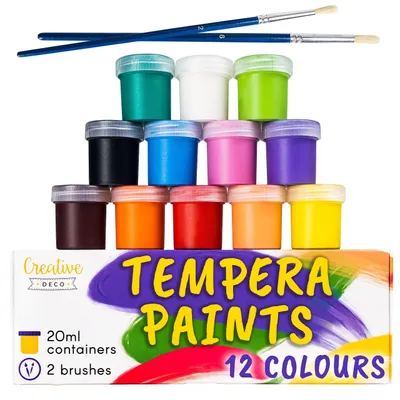 Productafbeelding van Creative Deco Kinderen Tempera Poster Verf Set, 20 ml x 12 potjes