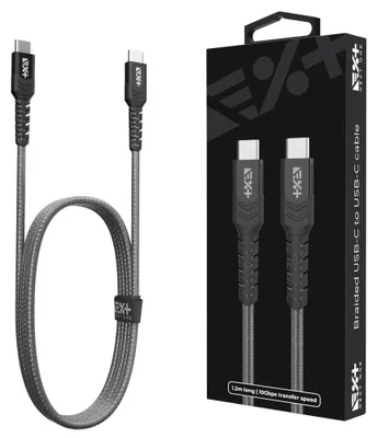 Produktbild von USB-C Kabel Ladekabel Robust Nylon Schnell Grau 1,2 m
