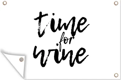 Produktbild von MuchoWow® 90x60 cm Outdoor-Poster Gartendeko Sichtschutz Garten Poster für den Garten  Wein - Zitate - Schwarz - Weiß