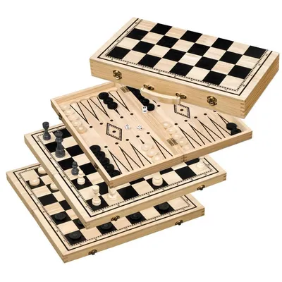 Immagine prodotto di Set da scacchi, backgammon e dama Philos, scacchiere da 50 mm (2519) (+)