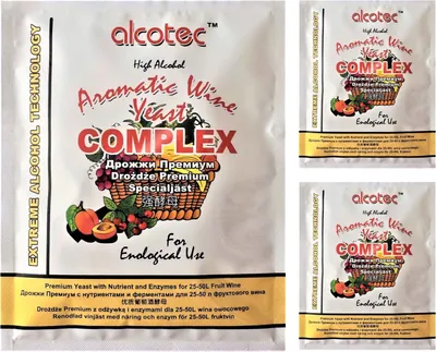 Zdjęcie produktu dla HUGBERT Drożdże winne, Aromatic Wine Complex, Turbohefe, Alkohol, Drożdże fermentacyjne, Wino, 3 sztuki