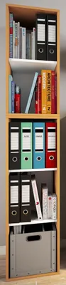 Produktbild von VCM Holzregal stehend | platzsparender Aktenschrank | Maße ca. H. 184 x B. 35 x T. 37 cm | Elegantes Regal | Büroregal – Lona I 5f