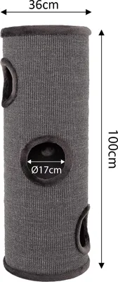 Produktbild von lionto Kratztonne mit Sisal, Höhe 100 cm, grau