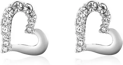 Produktbild von Damen Ohrstecker Herz Zirkonia Heart Ohrringe Geschenk vergoldet platiniert