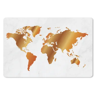 Produktbild von MuchoWow® Mauspad Mousepad Weltkarte - Marmor - Gold 27x18 cm - Mousepads - Maus Mat - Pad - Mausunterlage - Büroartikel - Desk Matten
