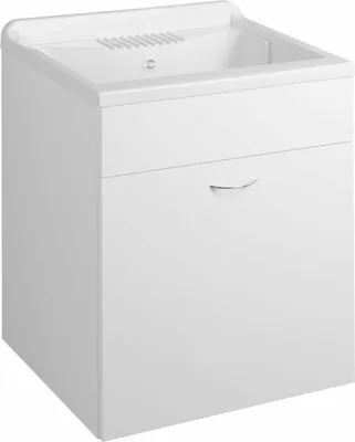 Zdjęcie produktu dla Szafka dolna z umywalką z tworzywa sztucznego 60 x 50 cm, wraz z syfonem