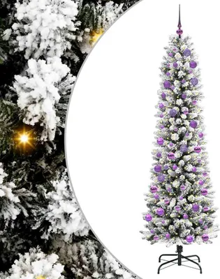 Image de vidaXL Sapin de Noël artificiel avec 300 LED avec support blanc 240 cm