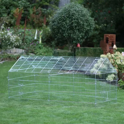 Produktbild von Kerbl Freilaufgehege Kleintiere mit Ausbruchsperre 220x103x103cm Chrom