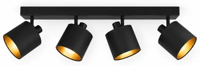 Produktbild von hoftronic LED-Deckenstrahler 4 Spots E14 Fassung Schwarz Gold IP20