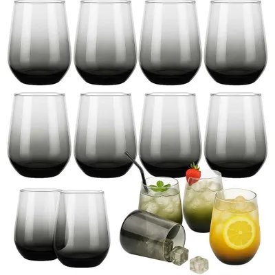 Produktbild von Trinkgläser 8er Gläser Set Wassergläser Wasserglas Trinkglas Smoke Farbig 450ml
