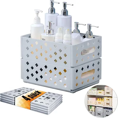 Produktbild von Faltbarer Aufbewahrungs-Organizer Set 4 Grau 30,5x23,5x11,5cm