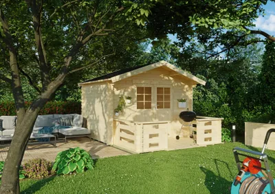 Produktbild von Gartenhaus Vernon II 3,00x2,30 m - inklusive Terrasse und langlebigem EPDM-Dach