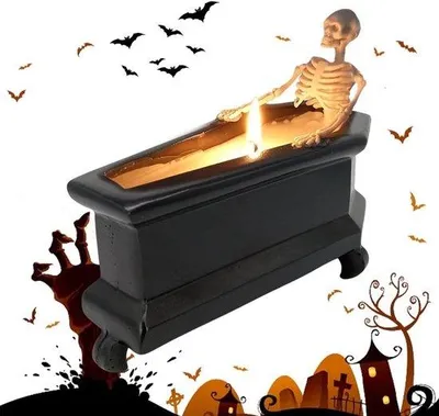 Produktbild von Skelett-Kerzenhalter für Halloween