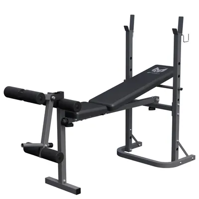 Produktbild von GYRONETICS Hantelbank - Verstellbare, Klappbare, Multifunktion, mit Langhantel-Ablage, Beincurler und Federverschluss, aus Stahl - Trainingsbank, Schrägbank, Bankdrücken, Sit-ups bank, Kraftstation