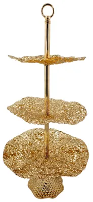 Produktbild von Madex BC3857 GOLD Dreistöckige Etagere für Kuchen und Obst