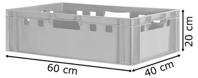 Produktbild von Fleischkiste E2 Fleischkiste Rot Fleischerkiste Fleischkisten Kiste Fleischkiste Eurobox Lebensmittelecht 60 x 40 Metzgerkiste Auswahl Kingpower, Anzahl:8