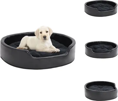 Produktbild von vidaXL Hundebett Schwarz 79x70x19 cm Plüsch und Kunstleder -  Hundebetten
