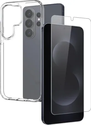 Immagine prodotto di Custodia per cellulare + vetro protettivo per Samsung Galaxy S26 Ultra, set in TPU 9H trasparente