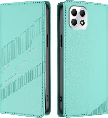 Produktbild von Hülle für T-Mobile REVVL 7, Kunstleder Brieftaschen Handyhülle mit Kartenfach und Standfunktion Türkis