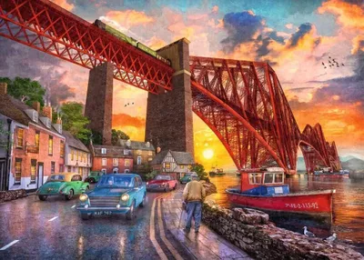 Immagine prodotto di Ravensburger - Puzzle 1000 Forth Bridge al tramonto