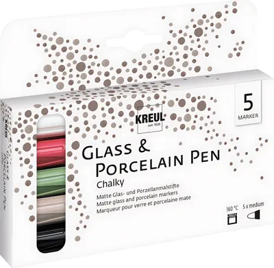 Produktbild von KREUL Glass & Porcelain Pen Chalky medium 5er Set