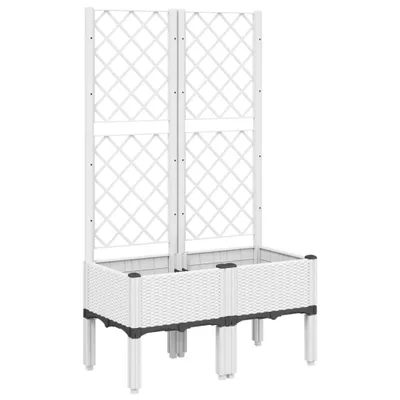 Produktbild von Pflanzkübel mit Rankgitter Weiß 80x40x142 cm PP