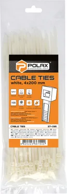 Produktbild von Kabelbinder, Nylon, weiß, 4 x 200 mm, 100 Stück, Polax