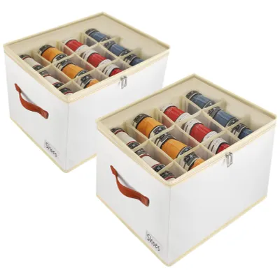 Schuhorganizer 2er-Set, 24 Fächer, stapelbar, 43x32x31 cm, weiß